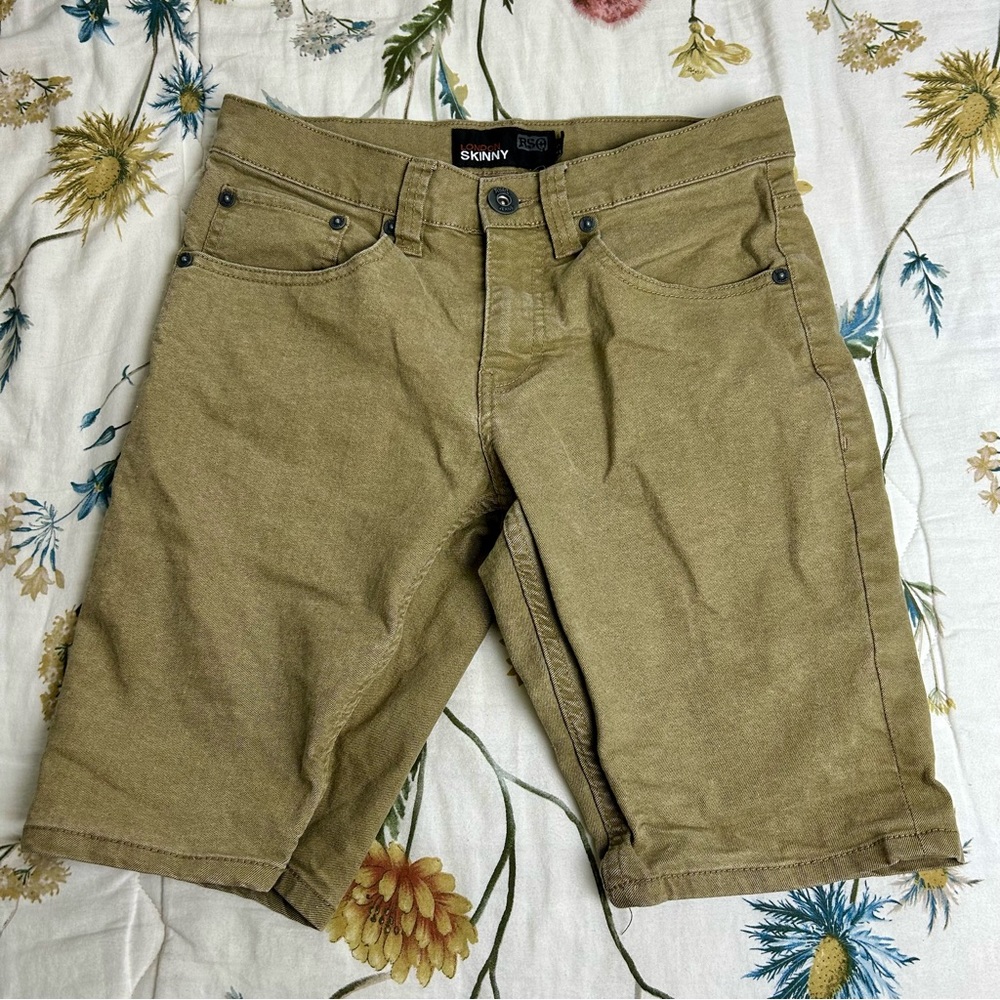 RSQ London Skinny Men’s Khaki Shorts 28” Waist